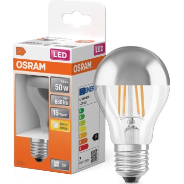 Żarówka LED z lustrzanym wykończeniem FILAMENT E27/6,5W/230V 2700K srebrna- Osram