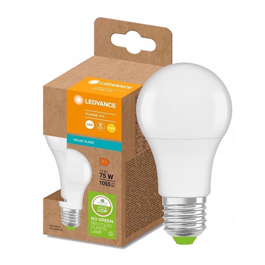 Żarówka LED z recyklingowanego plastiku E27/10W/230V 2700K - Ledvance