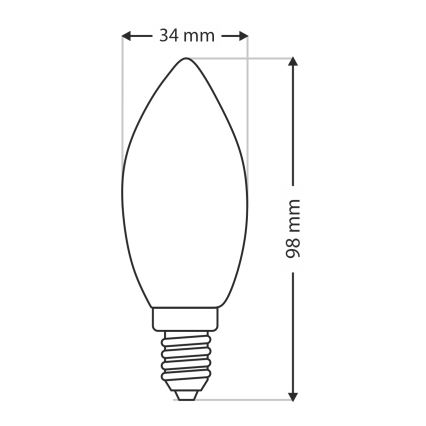 Żarówka przemysłowa C35 E14/40W/230V 2700K