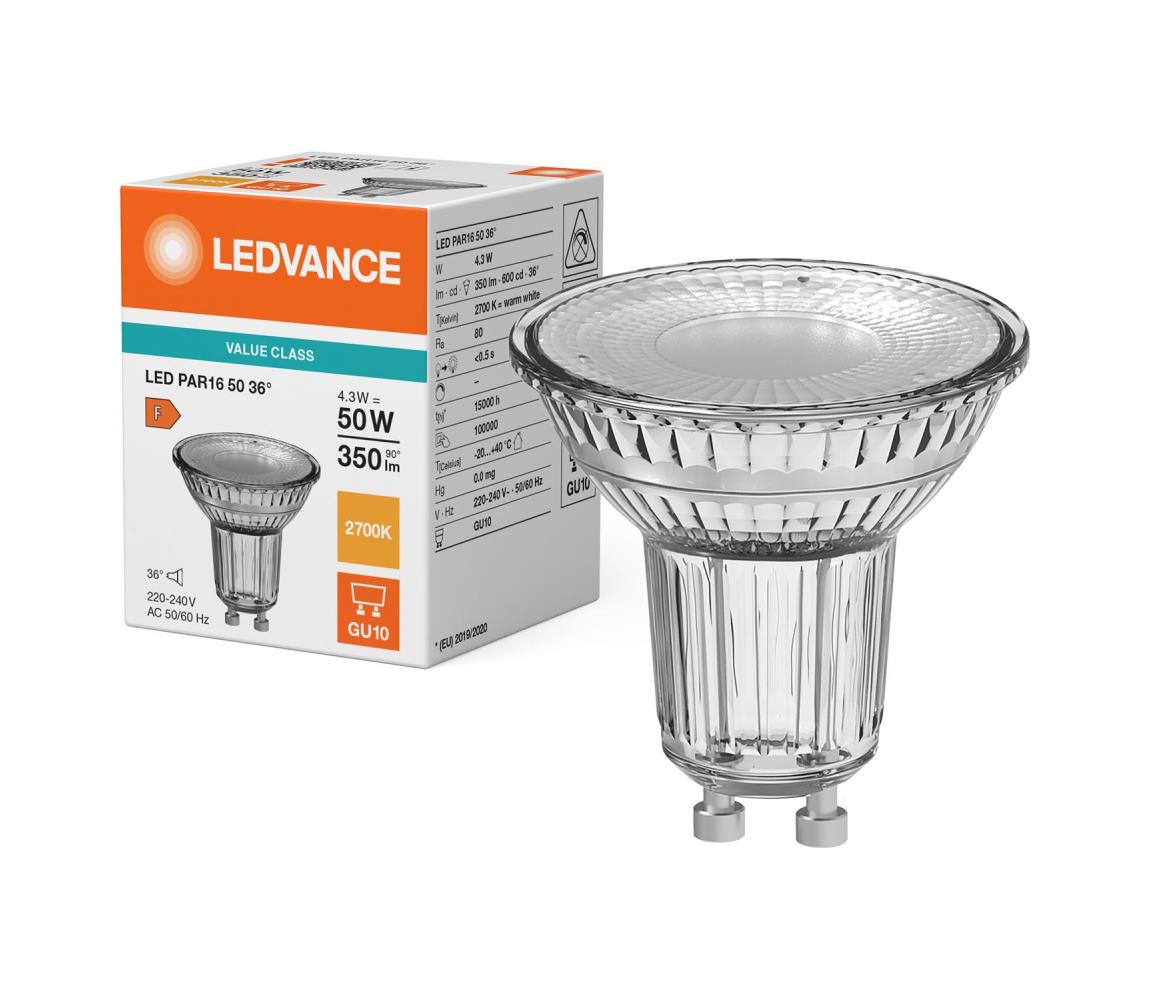 Żarówka reflektorowa LED PAR16 GU10/4,3W/230V 2700K 36° - Ledvance