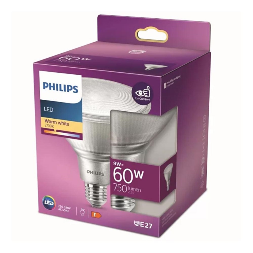 Żarówka reflektorowa LED Philips E27/9W/230V 2700K