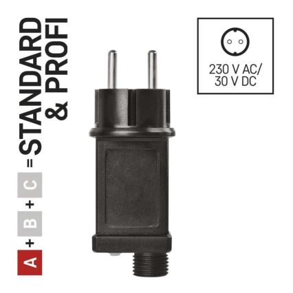 Zasilacz do łączonych łańcuchów świątecznych 12W/230V IP44