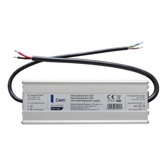 Zasilacz impulsowy do taśm LED 120W/12V IP67