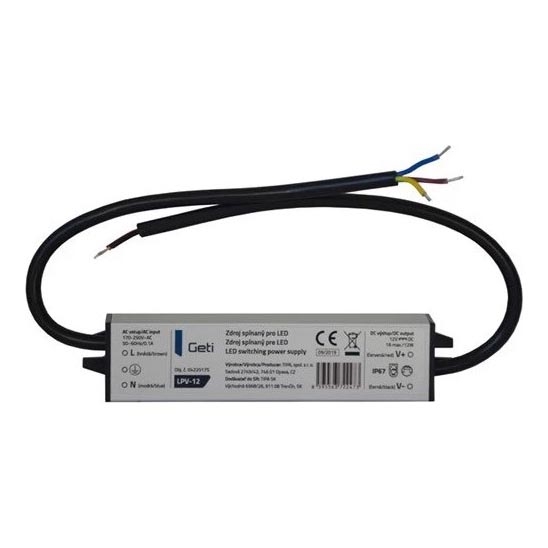 Zasilacz impulsowy do taśm LED 12W/12V IP67