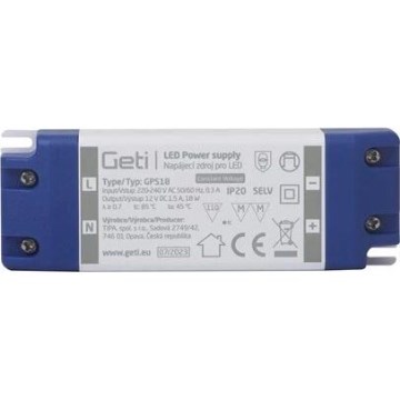 Zasilacz impulsowy do taśm LED 18W/12V IP20
