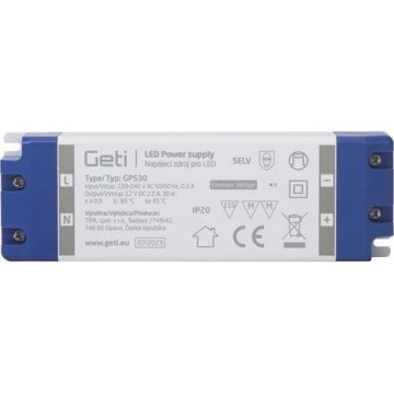 Zasilacz impulsowy do taśm LED 30W/12V IP20