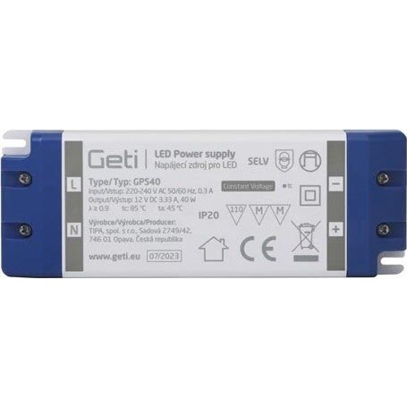 Zasilacz impulsowy do taśm LED 40W/12V IP20