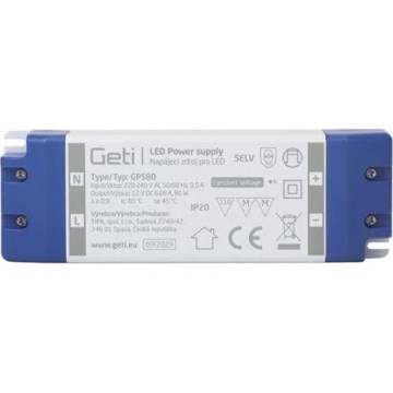 Zasilacz impulsowy do taśm LED 80W/12V IP20