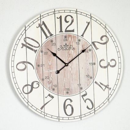 Zegar ścienny 1x AA, śr. 58,2 cm, biały/beżowy