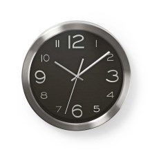 Zegar scienny 1xAA/1,5V stal nierdzewna 30 cm czarny