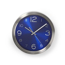 Zegar ścienny 1xAA/1,5V stal nierdzewna 30 cm niebieski
