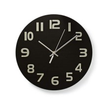 Zegar ścienny 1xAA/1,5V szkło 30 cm czarny