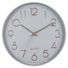 Zegar ścienny 1xAA 29 cm szary/różowe złoto