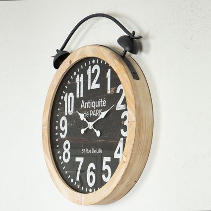 Zegar ścienny 1xAA śr. 50 cm beżowy/czarny