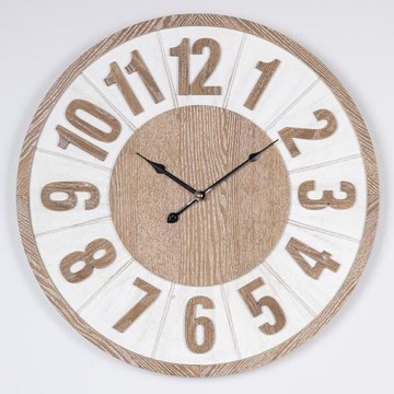 Zegar ścienny 1xAA śr. 60 cm beżowy/biały