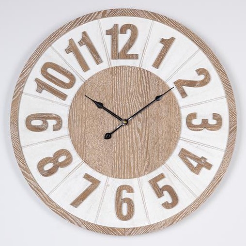 Zegar ścienny 1xAA śr. 60 cm beżowy/biały
