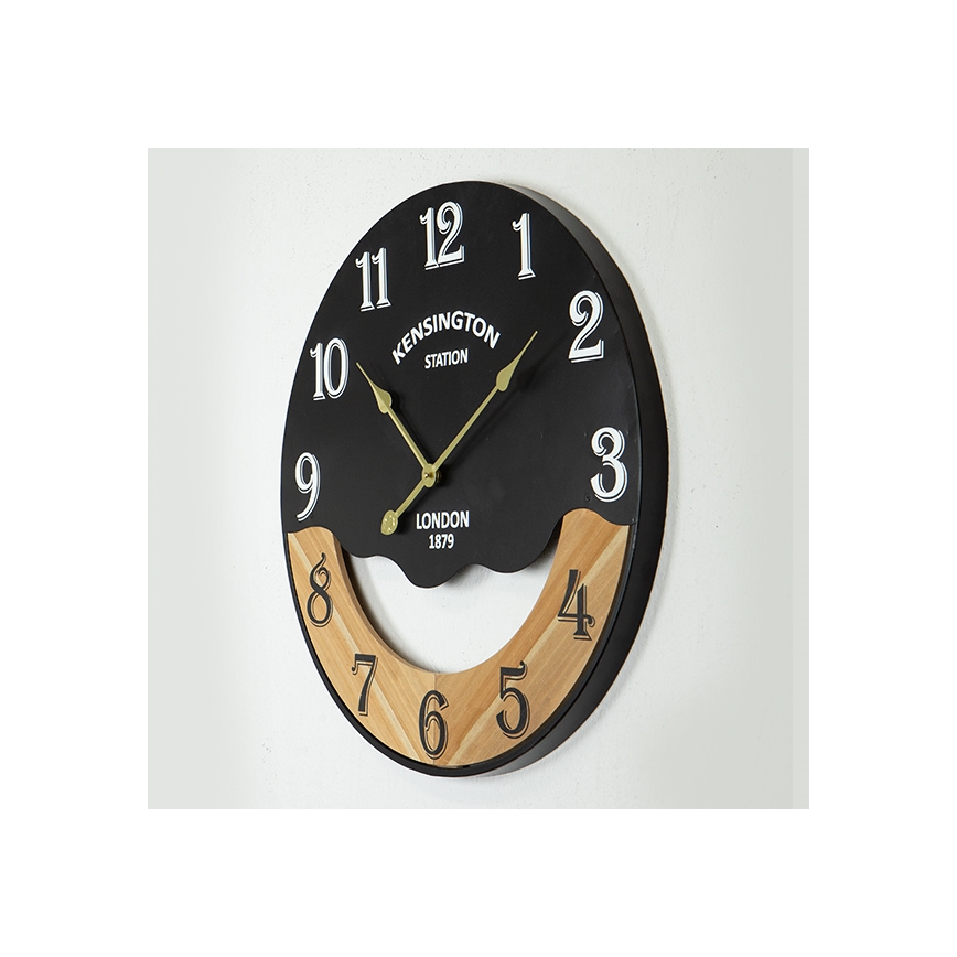 Zegar ścienny 1xAA śr. 60 cm czarny/beżowy