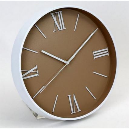 Zegar ścienny 1×AA brązowy/biały