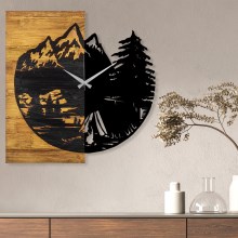 Zegar ścienny 56x58 cm 1xAA drewno/metal