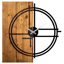 Zegar ścienny 58x56 cm 1xAA drewno/metal