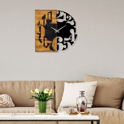 Zegar ścienny 58x58 cm 1xAA drewno/metal