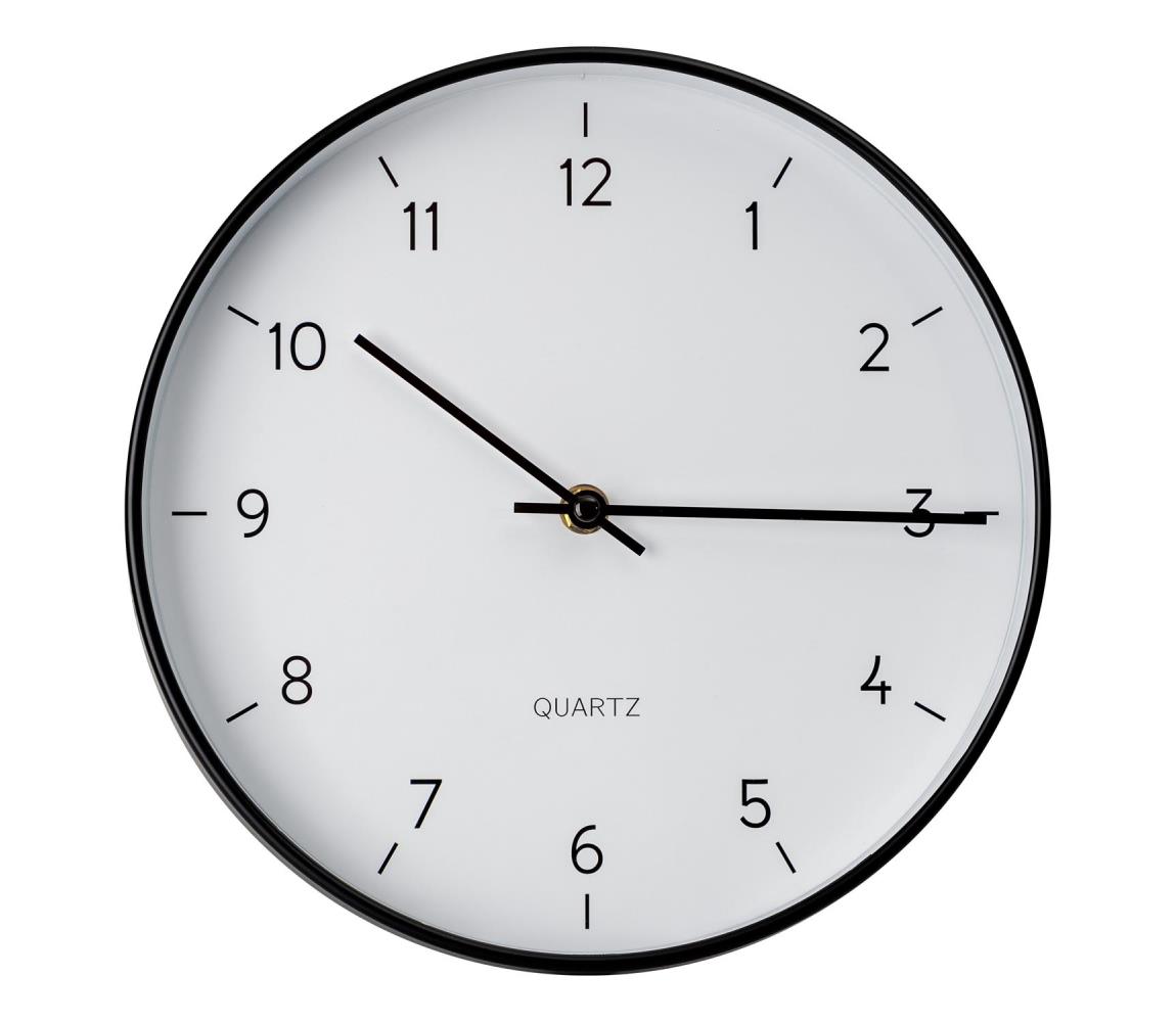 Zegar ścienny śr. 25 cm 1xAA czarny/biały