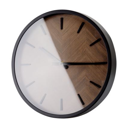 Zegar ścienny śr. 30 cm 1xAA czarny/brązowy