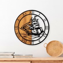 Zegar ścienny śr. 56 cm 1xAA drewno/metal