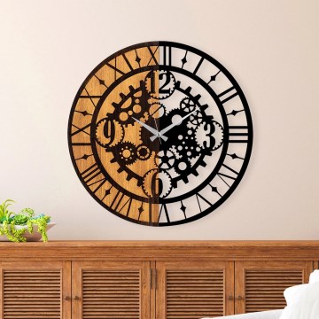 Zegar ścienny śr. 56 cm 1xAA drewno/metal