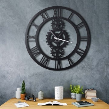 Zegar ścienny śr. 70 cm 1xAA czarny