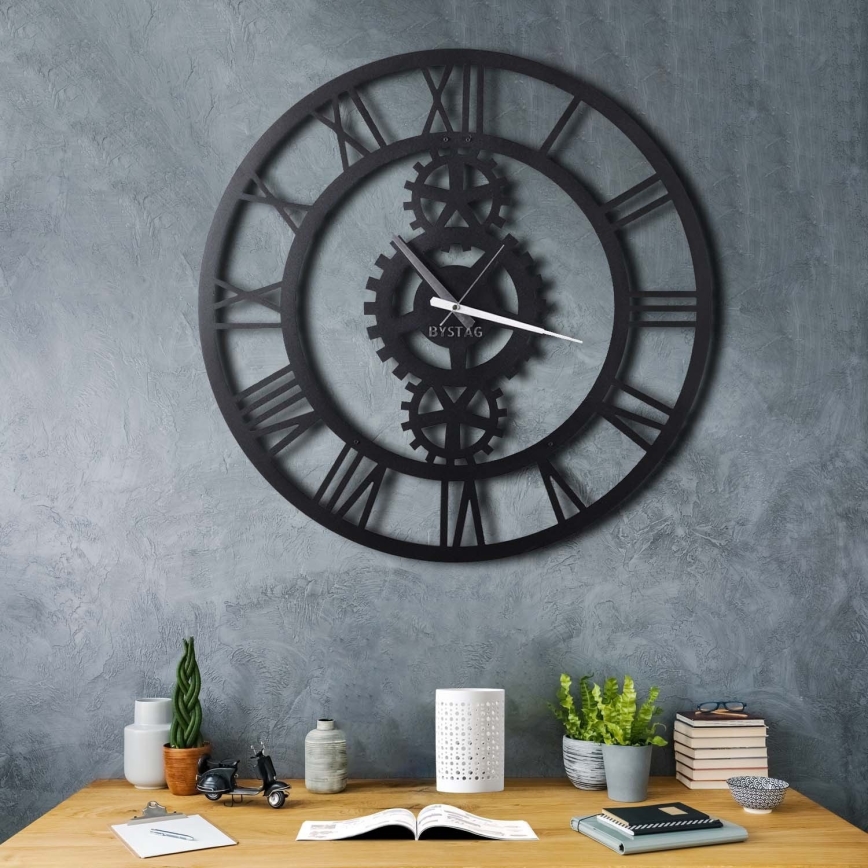 Zegar ścienny śr. 70 cm 1xAA czarny