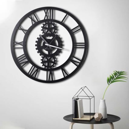 Zegar ścienny śr. 70 cm 1xAA czarny