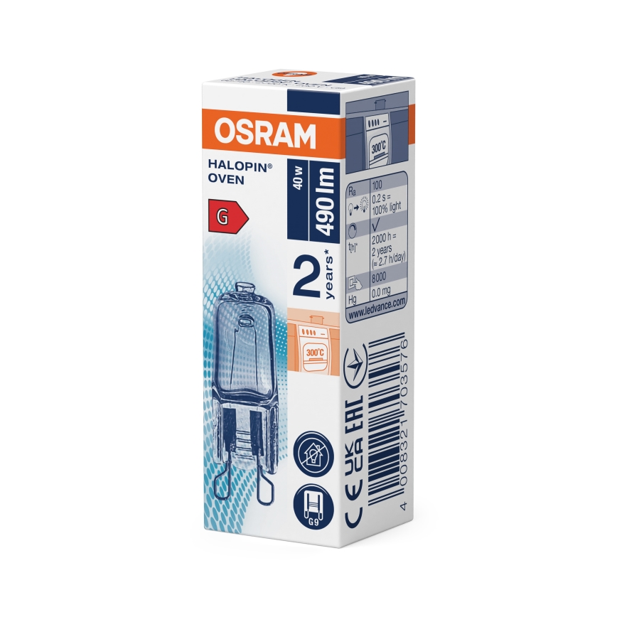 Zestaw 10 żarówek do piekarnika HALOPIN G9/40 W/230 V 2700 K - Osram