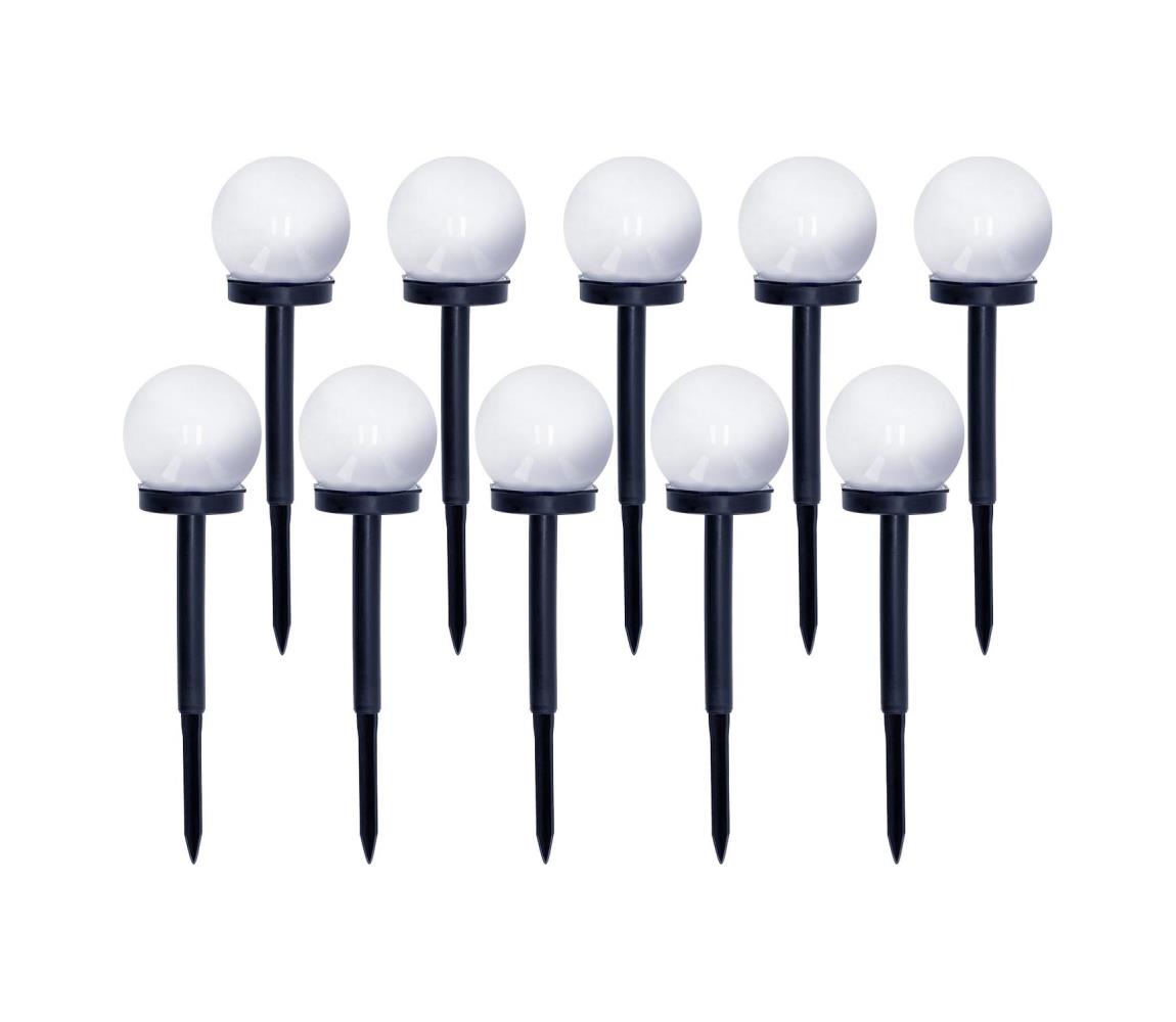 ZESTAW 10x LED Lampa solarna LED/0,12W/1,2V 6500K IP44 czarne/białe