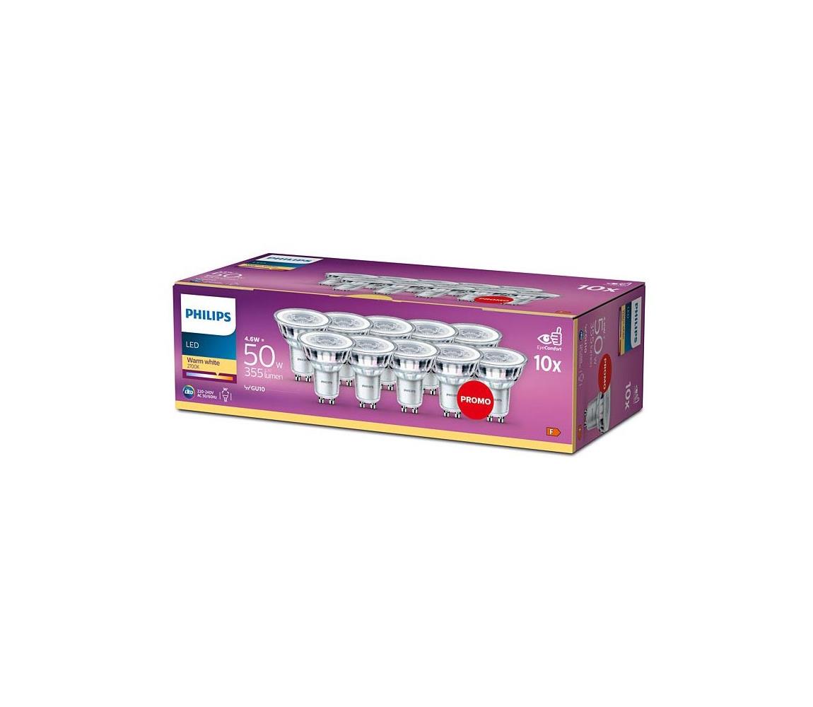 ZESTAW 10x LED Żarówka Philips GU10/4,6W/230V 2700K