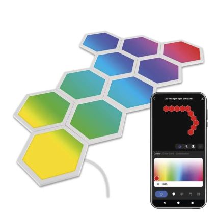 ZESTAW 10x RGBIC Ściemnialny panel LED/1,9W/230V Wi-Fi Tuya