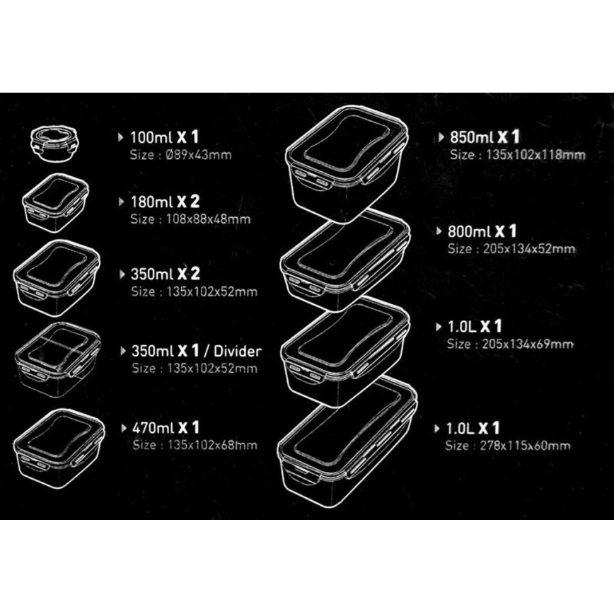 Zestaw 11 pojemników na żywność LOCK