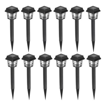 ZESTAW 12x LED Lampa solarna LED/0,06W/1,2V 6500K IP44