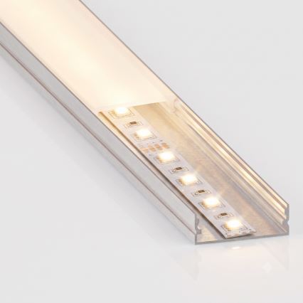 ZESTAW 1x taśma LED z czujnikiem ruchu FLEX LED/3,6W/4xAA 2 m + 2x profil wpuszczany 1 m srebrny/biały