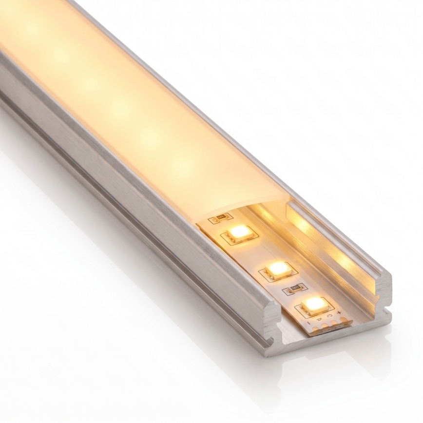 ZESTAW 1x taśma LED z czujnikiem ruchu FLEX LED/3,6W/4xAA 2 m + 2x profil wpuszczany 1 m srebrny/biały