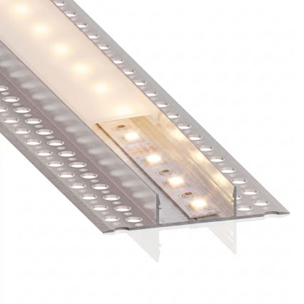 ZESTAW 1x taśma LED z czujnikiem ruchu FLEX LED/3,6W/4xAA 2 m + 2x profil wpuszczany 1 m srebrny/biały