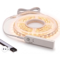 Zestaw 1x taśma LED z czujnikiem ruchu FLEX LED/3,6W/4xAA 2 m + 2x profil wpuszczany 1 m czarny/biały