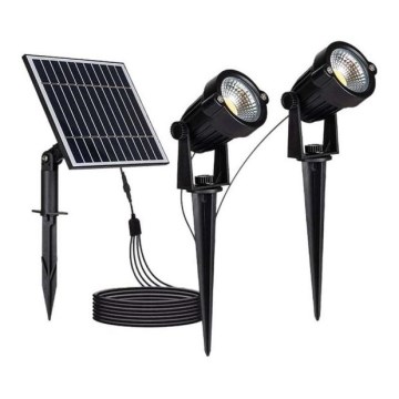 Zestaw 2 lamp solarnych LED zewnętrznych 2xLED/1,2W/3,7V IP65 3000K 4000 mAh