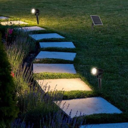 Zestaw 2 lamp solarnych LED zewnętrznych 2xLED/1,2W/3,7V IP65 3000K 4000 mAh