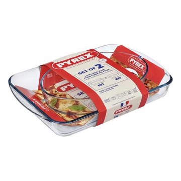 Zestaw 2 naczyń żaroodpornych PYREX o pojemności 3,7 l i 2,2 l