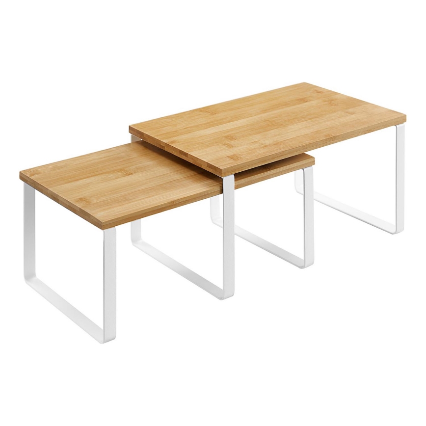 Zestaw 2 półek do przechowywania MARGE, białe/brązowe