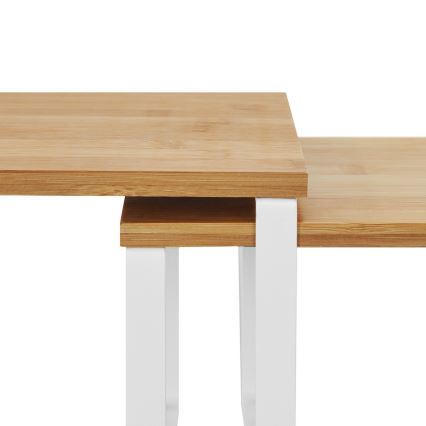 Zestaw 2 półek do przechowywania MARGE, białe/brązowe