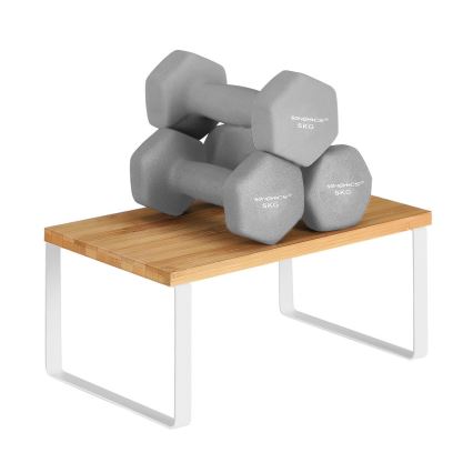 Zestaw 2 półek do przechowywania MARGE, białe/brązowe