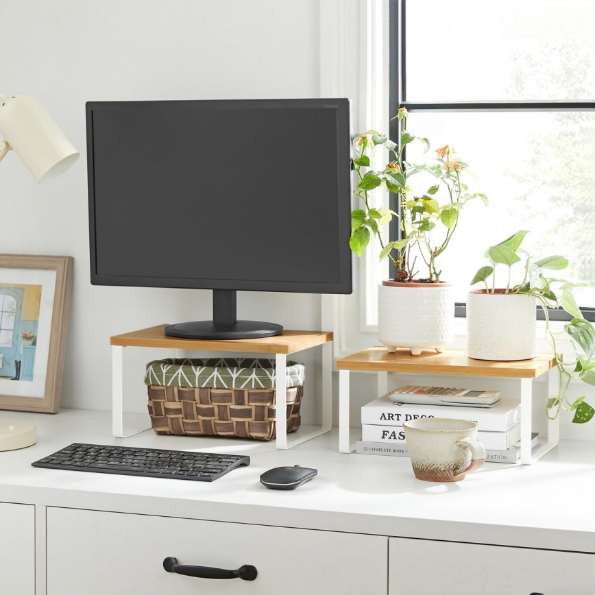 Zestaw 2 półek do przechowywania MARGE, białe/brązowe