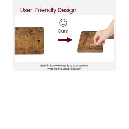 Zestaw 2 półek ściennych SHELFY brązowe/czarne